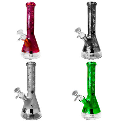 Weed Leaves Glass Bong 25cm